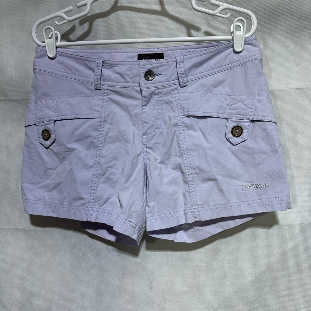 Marmot Women’s 8 Ginny Shorts Lavender Purple Lightweight Stretch Hiking 5" EUC